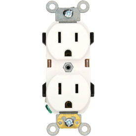 Narrow Body Duplex Receptacle, Straight Blade, White