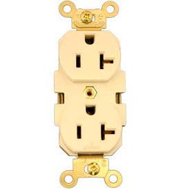 Duplex Receptacle, Straight Blade, Contractor Pack, Ivory