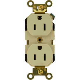 15a, 125v, Duplex Receptacle, Self Grounding, Ivory