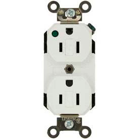 15A, 125V, Duplex Receptacle, Self Grounding, White