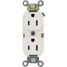 15A, 125V, Duplex Receptacle, Self Grounding, White
