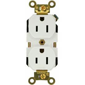 15a, 125v, Duplex Receptacle, Self Grounding, White