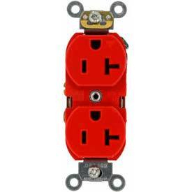 5362-SR Duplex Receptacle, Straight Blade, Contractor Pack, Red