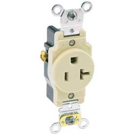 20A, 125V, NEMA 5-20R, Single Receptacle, Self Grounding, Ivory