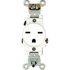 5651-W 15A, 250V, Single Receptacle, White