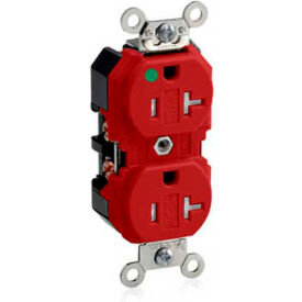 Duplex Receptacle, Straight Blade, Self Grounding, Red