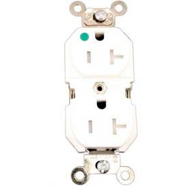 Duplex Receptacle, Straight Blade, Self Grounding, White