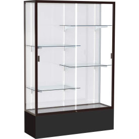 Spirit Display Case Black Base, Bronze Frame, White Back 48"W x 16"D x 72"H