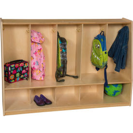 Tip-Me-Not 5 Section Locker, 54"W x 16"D x 36"H, Brown, Assembled