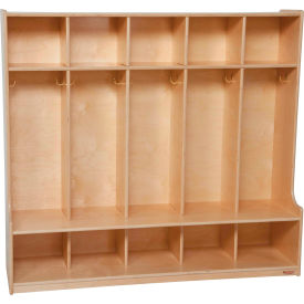 5 Section Offset Locker, 54"W x 15"D x 48"H, Brown, Assembled