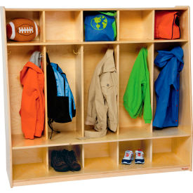 Tip-Me-Not Seat Locker, 54"W x 16"D x 48"H, Brown, Assembled