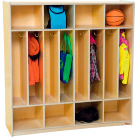 8 Section Space-Saver Locker, 48"W x 15"D x 48"H, Brown, Assembled