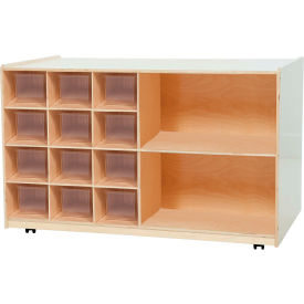 Double Mobile Storage with Twelve Clear Trays