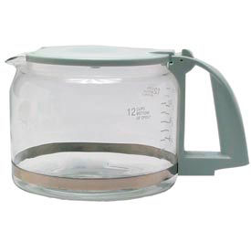 12-Cup Glass Decanter, White Handle