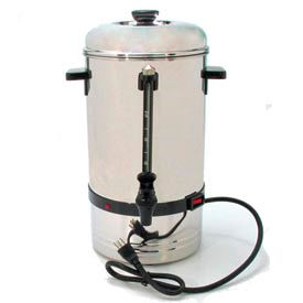 Coffee Percolator, 36-Cup, Stainless Steel, 120V