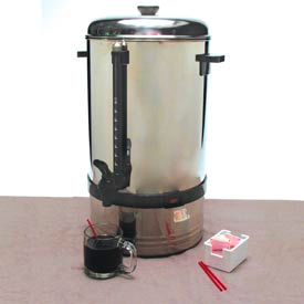 Coffee Percolator, 80-Cup, Stainless Steel, 120V