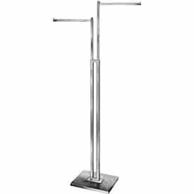 2-Way w/ Straight Arms Garment Rack - Square Tubing - Chrome