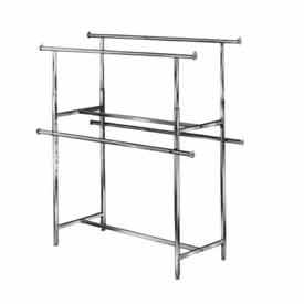 Clamp-On Hangrail For Double Bar Garment Racks - Chrome
