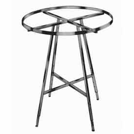 36" Round Folding Garment Rack w/ Rectangular Tubing Hangrail - Chrome