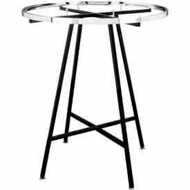 36" dia Round Folding Garment Rack - Rectangular Tubing - Matte Black