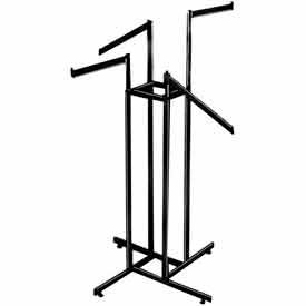 4-Way Garment Rack - Rectangular Tubing - Matte Black