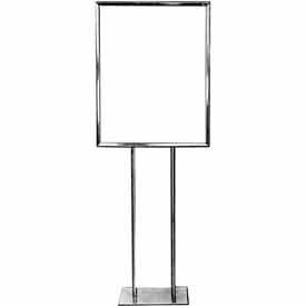 14" x 22" Bulletin Sign Holder w/ Flat Base - Chrome