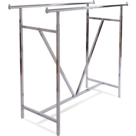 Heavy Duty Double Bar Garment Rack with V-Brace - Chrome