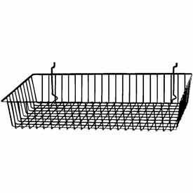 24"W X 12"D X 4"H Shallow Basket - Semi-Gloss Black