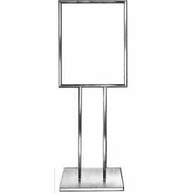 14" x 22" Bulletin Sign Holder w/ Extra-Heavy Raised Base - Chrome