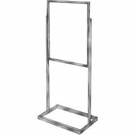 22" x 28" Bulletin Sign Holder w/ Rectangular Tubing Base - Chrome