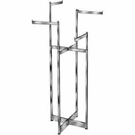 4-Way Folding Space Saver w/ Straight Blade Arms Garment Rack - Chrome