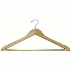 17" L Flat W/ Chrome Hook And Wooden Bar - Natural