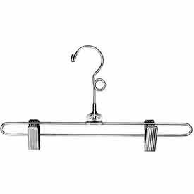 12" Steel Skirt Hanger with Loop Hook - Chrome