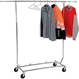 Salesman's Collapsible Portable Clothing Rack - Round Tubing - Chrome