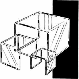 Set Of 3 Acrylic Display Risers (3", 4" & 5") - Clear