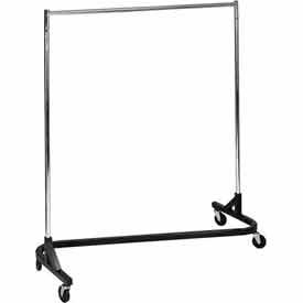 Economy Z-Rack - Square Tubing - Chrome Upright & Hangrail - Black Base