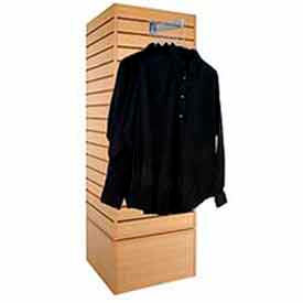 Rotating Slatwall Merchandiser Cube - Maple 20"W x 20" x 60"H