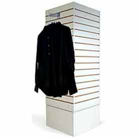Rotating Slatwall Merchandiser Cube 20"W x 20"D x 60"H - White