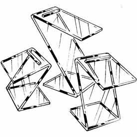 Set Of 3 Beveled Edge Slant Shoe Risers - Clear