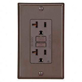 Self-Test SmartlockPro Slim GFCI Non-TR Receptacle, LED Indicator, 20A, Brown