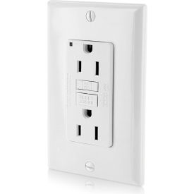 15A SmartlockPro Self-Test GFCI Duplex Receptacle, Indicator Light, White