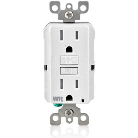 15A SmartlockPro Self-Test GFCI Duplex Receptacle, Weather & Tamper Resistant, White
