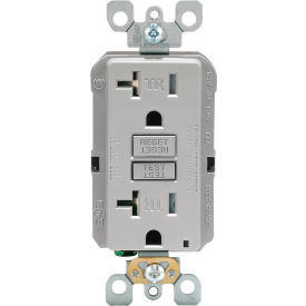 SmartlockPro Self-Test GFCI Receptacle, Tamper Resistant, 20A, Gray