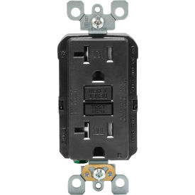 SmartlockPro Self-Test GFCI Receptacle, Tamper Resistant, 20A, Black