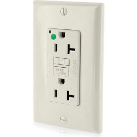 20A SmartlockPro Self-Test GFCI Receptacle, Hospital Grade, Light Almond