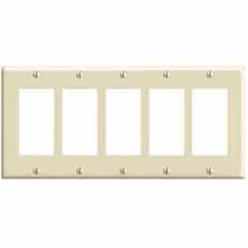 5-Gang Decora/Gfci Device Decora, Standard, Thermoset, Ivory