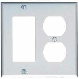 2-Gang 1-Duplex 1-Decora/GFCI Device Combo, Standard, White