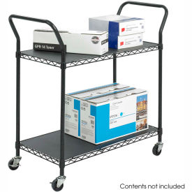 Wire Utility Cart w/2 Shelves, 400 lb. Capacity, 43-3/4"L x 19-1/4"W x 40-1/2"H