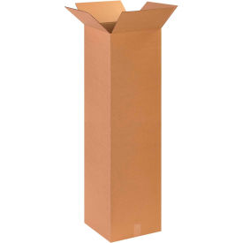 Tall Cardboard Corrugated Boxes, 14"L x 14"W x 48"H, Kraft