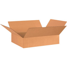 Flat Cardboard Corrugated Boxes, 26"L x 20"W x 6"H, Kraft
